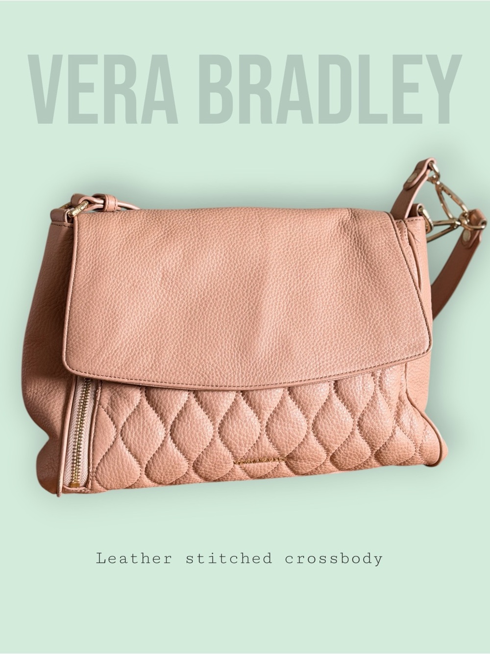 Vera Bradley Quilted Leather Cara Crossbody Bag - 2 strap options!